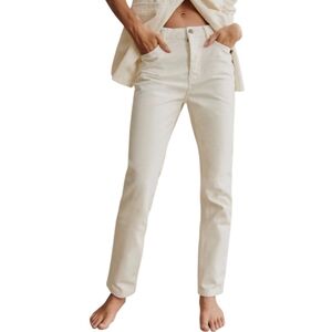 Sézane Ecru White Button Fly Straight Leg Jeans Size 28 *Flaw*